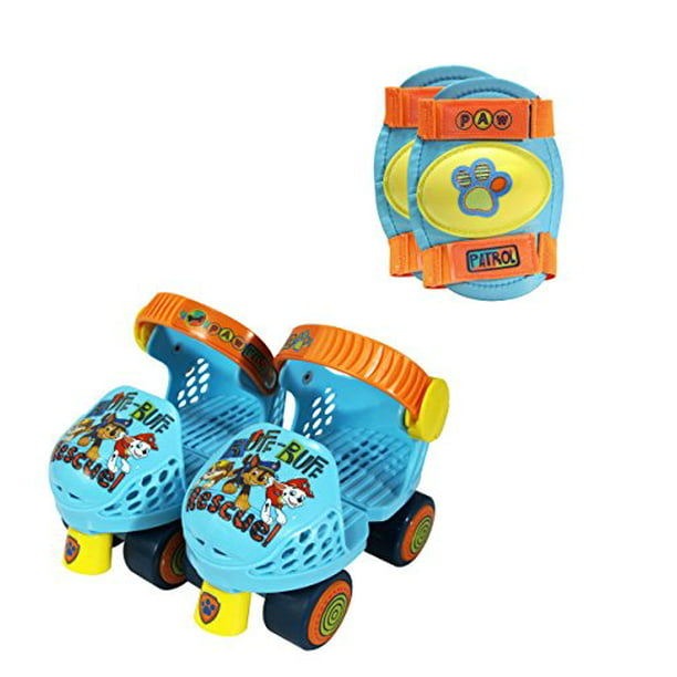 Blue/Orange Junior Size 6-12 PlayWheels PAW Patrol Roller Skates with Knee Pads 